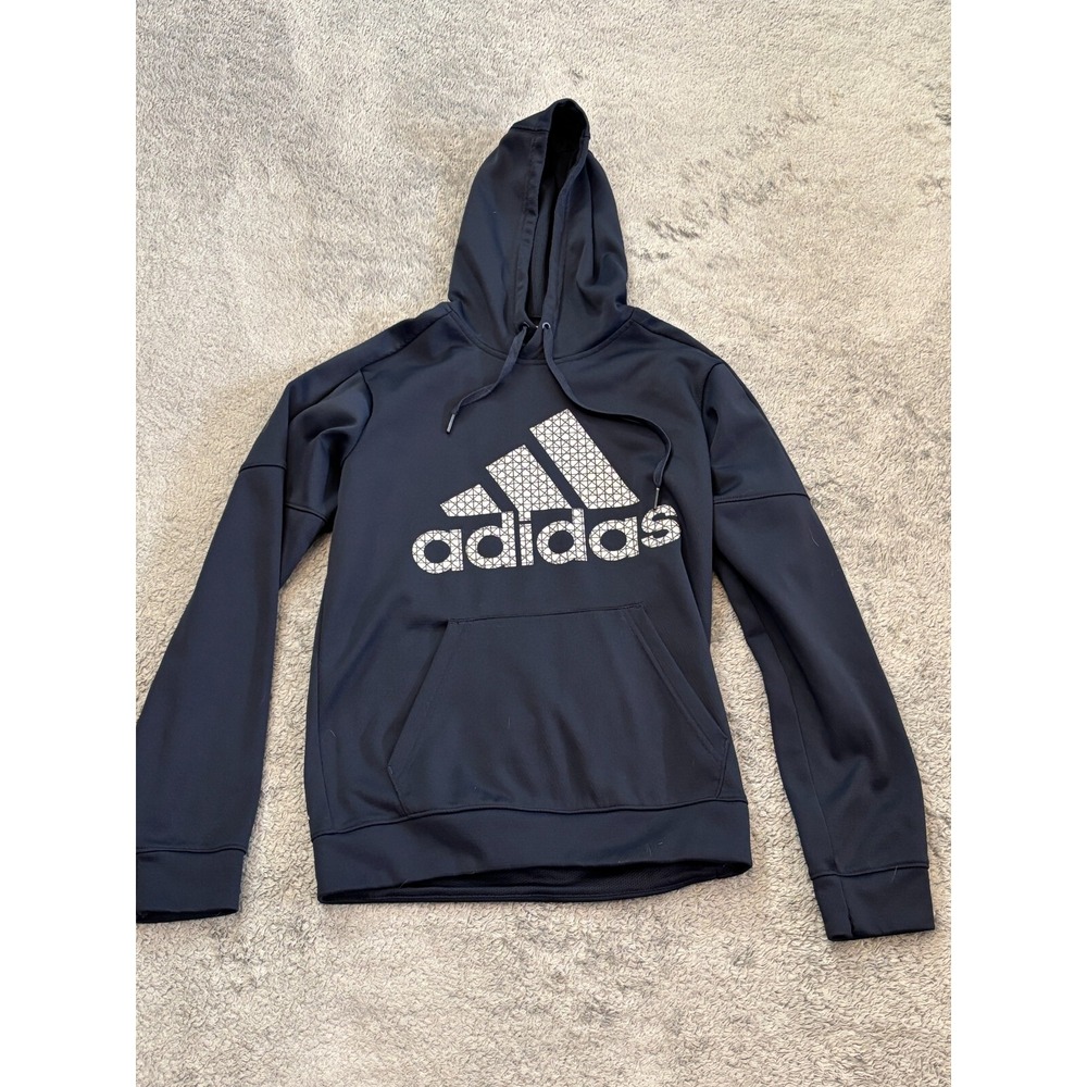 Adidas Mens S Bos Grid Team Issue Pullover Hoodie Navy Climawarm FR8275